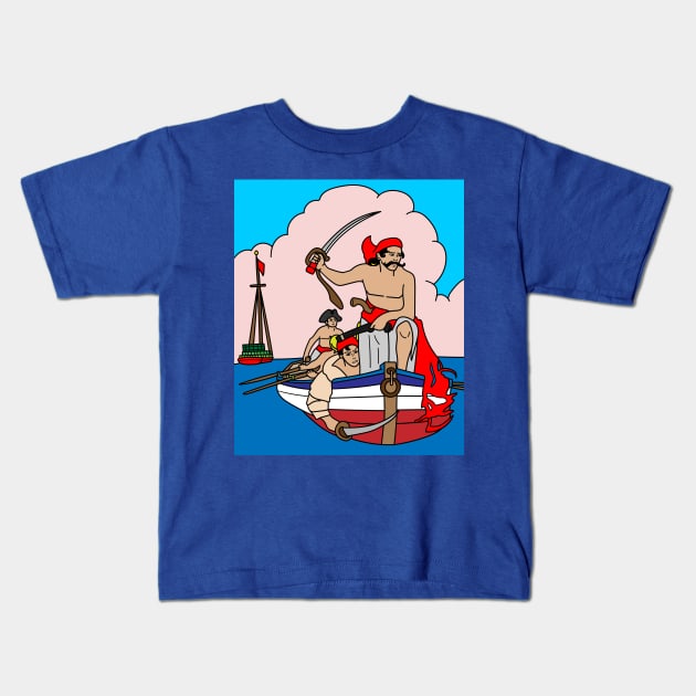 Pirate Pirate Ship Treasure Island Kids T-Shirt by flofin